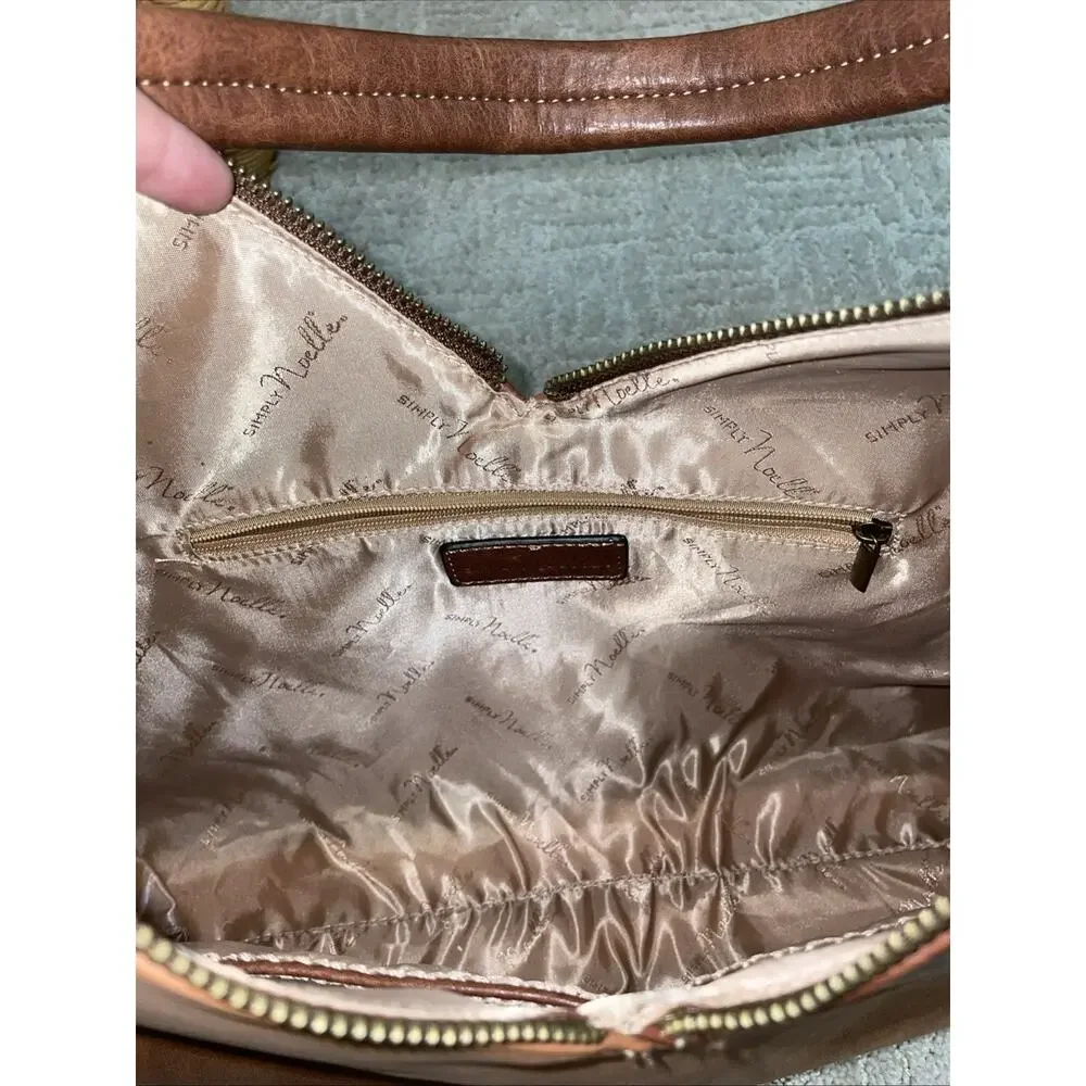 NWoT Simply Noelle Hobo Bag Brown Suede Faux Leather Colorblock Shoulder Boho